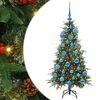 vidaXL Gervi hengdu j&oacute;latr&eacute; me&eth; 150 LED Gr&aelig;nn 120 cm PE og PVC