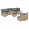 vidaXL 10 Hluta Gar&eth;s&oacute;fasett me&eth; Sessum Drappa&eth; P&oacute;l&yacute;rattan