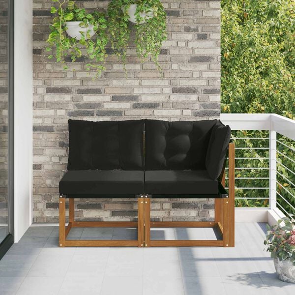 vidaXL &Uacute;tistrokkur mi&eth;- og hornsofa me&eth; p&uacute;&eth;i 2 Stykki N&aacute;tt&uacute;rulegur