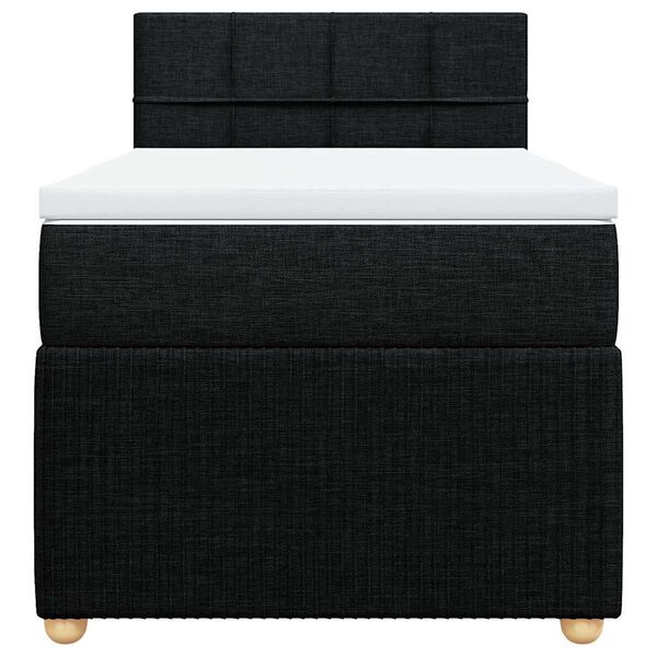 vidaXL H&oacute;lfa&eth; Springr&uacute;m me&eth; D&yacute;nu Svart Single Tauefni