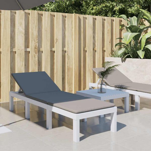 vidaXL S&oacute;lbekkur me&eth; Sessu Hv&iacute;tt PP Plast