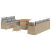vidaXL Gar&eth;s&oacute;fa sett me&eth; p&uacute;&eth;i me&eth; geymslu 10 pcs Beige og lj&oacute;sgr&aacute;r