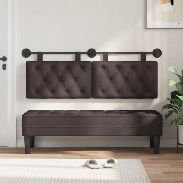 vidaXL Hengisk&aacute;li Vegghengt D&ouml;kk br&uacute;nt 130 x 55 x 7 cm d&uacute;kur