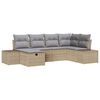 vidaXL S&oacute;fasett me&eth; p&uacute;&eth;i 6 pcs p&oacute;l&yacute;rattan