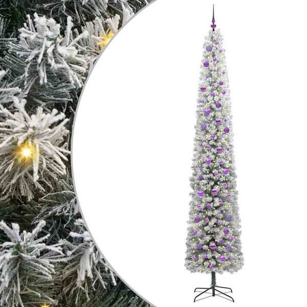 vidaXL Gervi j&oacute;latr&eacute; me&eth; 300 LED Gr&aelig;nn 270 cm PVC, st&aacute;l og plast