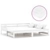 vidaXL &Uacute;tdraganlegur Svefns&oacute;fi 2x(90x200) cm Hv&iacute;tur Gegnheil Fura