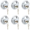 vidaXL Diskul&aacute;sar me&eth; lykklum 6 pcs Silfur 8 x 2.8 x 8 cm