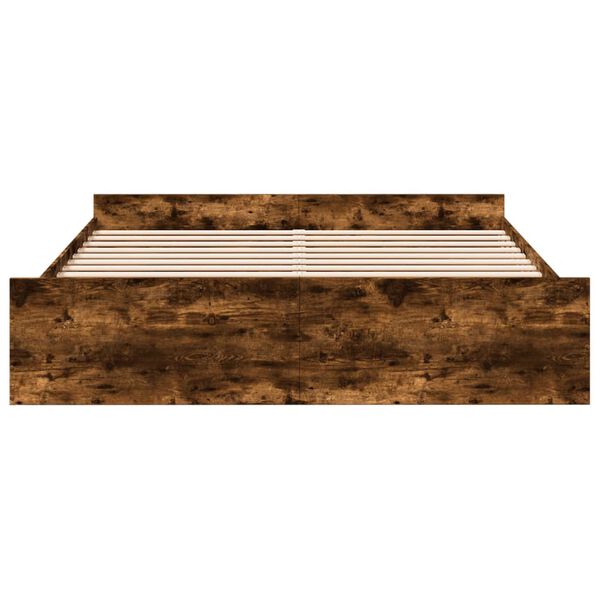 vidaXL R&uacute;mgrind me&eth; Sk&uacute;ffum &aacute;n D&yacute;nu Reykt&oacute;na Eikarlitur 200x200 cm