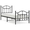 vidaXL R&uacute;mgrind &uacute;r M&aacute;lmi me&eth; H&ouml;fu&eth;gafli & F&oacute;tagafli Sv&ouml;rt 80x200 cm