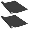 vidaXL Sj&aacute;lfl&iacute;mandi H&uacute;sgagnafilmur 2 stk. Svartur 500x90 cm PVC