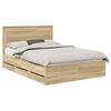 vidaXL Ramsv&iacute;k me&eth; sk&uacute;ffu Sonoma Eik 140 x 190 cm Verkfr&aelig;&eth;ilegt tr&eacute;