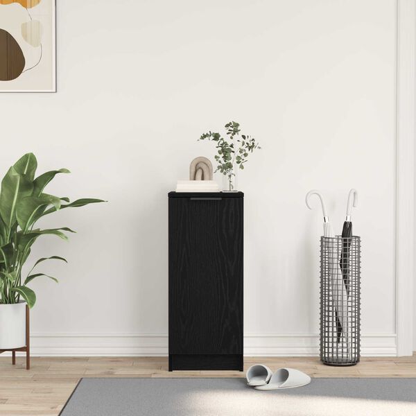 vidaXL Sk&oacute;knask&aacute;pur Svartur Eik 29,5 x 35 x 70 cm Samsettur vi&eth;ur