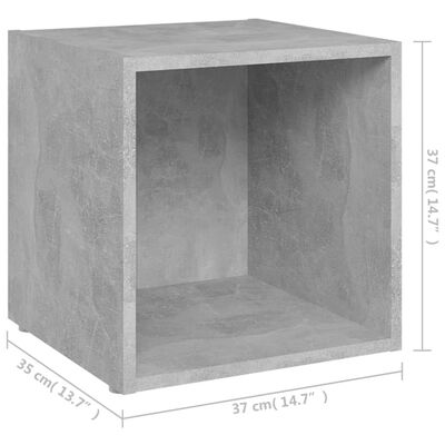 805511 vidaXL TV Cabinets 2 pcs Concrete Grey 37x35x37 cm Chipboard