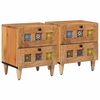vidaXL Noat&ouml;flu sk&aacute;pur me&eth; sk&uacute;ffu 2 pcs N&aacute;tt&uacute;rulegur 40 x 33 x 46 cm