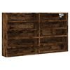 vidaXL Glersk&aacute;pur Reykt&oacute;na Eikarlitur 100x15x58 cm Samsettur Vi&eth;ur