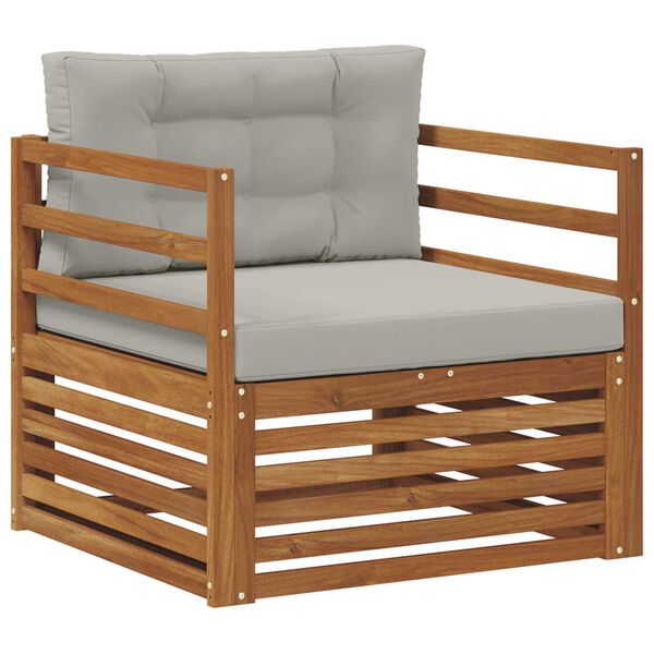 vidaXL &Uacute;ti s&oacute;fasett Solid Akas&iacute;uskei&eth; og P&oacute;lyester N&aacute;tt&uacute;rulegur