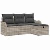 vidaXL Gar&eth;s&oacute;fa sett me&eth; p&uacute;&eth;i me&eth; geymslu 4 pcs Lj&oacute;sgr&aacute;r p&oacute;l&yacute;rattan