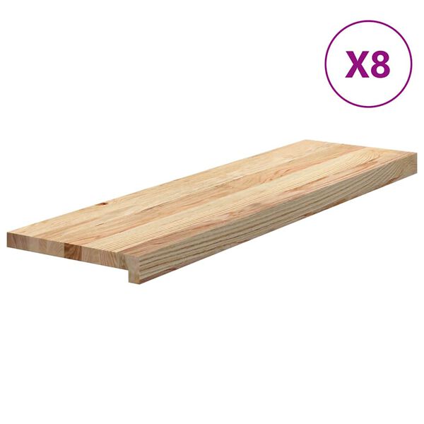 vidaXL Stiga 8 stk &Oacute;me&eth;h&ouml;ndlu&eth; 90x25x2 cm gegnheil vi&eth;ar Eik