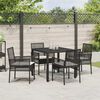 vidaXL Gar&eth;ur bor&eth;sett 5 pcs Svartur p&oacute;l&yacute;rattan