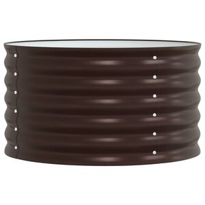 vidaXL Upph&aelig;kka&eth; bl&oacute;maker Br&uacute;nn 80 x 80 x 44 cm St&aacute;l