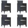 vidaXL Gar&eth;st&oacute;ll me&eth; p&uacute;&eth;i 4 pcs Antras&iacute;t 53 x 49 x 85 cm P&oacute;l&yacute;pr&oacute;p&yacute;len