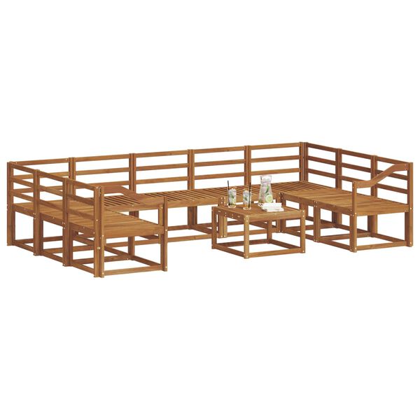 vidaXL &Uacute;ti s&oacute;fasett 10 pcs N&aacute;tt&uacute;rulegur Hrein akas&iacute;utr&eacute;