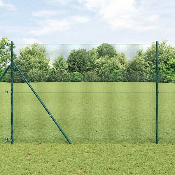vidaXL Gir&eth;ingarp&oacute;stur Gr&aelig;nn 50 x 1,5 m (16 x 16 mm nets) St&aacute;l og PVC
