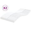 vidaXL Svampd&yacute;nur 2 stk. Hv&iacute;tar 90x200 cm 7-Sv&aelig;&eth;a St&iacute;fleiki 20 ILD