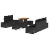 vidaXL Gar&eth;s&oacute;fa sett me&eth; p&uacute;&eth;i 8 pcs Svartur p&oacute;l&yacute;rattan