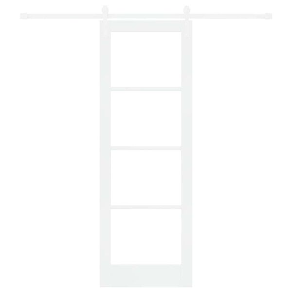 vidaXL Rennidyr ORKDAL Hv&iacute;tt 73,5 x 211 cm Gegnheil fura og gler