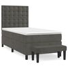 vidaXL H&oacute;lfa&eth; Springr&uacute;m me&eth; D&yacute;nu Gr&aacute;tt 90x190 cm Flauel