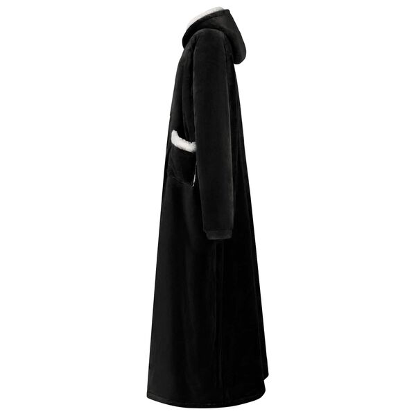 vidaXL Teppishettupeysa Svartur L Fl&iacute;s og flanell