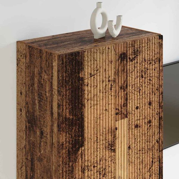 vidaXL Sj&oacute;nvarpsveggsk&aacute;pur Vegghengt Gamall vi&eth;ur 59,5 x 31 x 100 cm