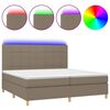 vidaXL H&oacute;lfa&eth; Springr&uacute;m me&eth; D&yacute;nu og LED M&oacute;gr&aacute;r 200x200cm Tauefni
