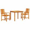 vidaXL Gar&eth;ur bor&eth;sett 3 pcs Br&uacute;nn Hrein akas&iacute;utr&eacute;