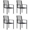 vidaXL Gar&eth;st&oacute;lar 4 stk. PVC Rattan Svartir