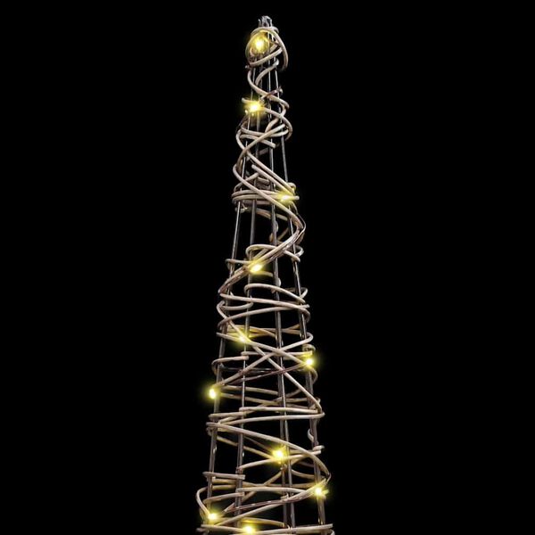 vidaXL Jólatré með 90 LED 3 pcs Hlýr hvítur 20 x 20 x 80 cm Rattan