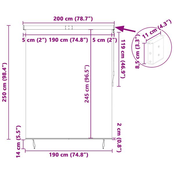 vidaXL R&uacute;llugard&iacute;na Appels&iacute;nu og br&uacute;nn 200 x 250 cm Efni og Aluminium