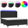 vidaXL H&oacute;lfa&eth; Springr&uacute;m me&eth; D&yacute;nu&LED Svart 160x200 cm Gervile&eth;ur