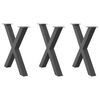 vidaXL bor&eth;stofubor&eth;sf&aelig;tur X-laga 3 stk. antras&iacute;t 70x(72-73) cm st&aacute;l