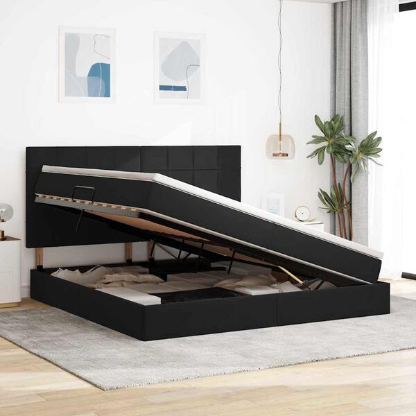 vidaXL R&uacute;m me&eth; geymslur&yacute;mi og d&yacute;nu Svartur 200 x 200 cm Flauel