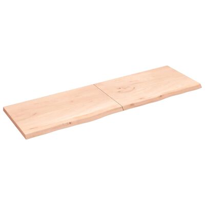 vidaXL Vegghilla 200x60x(2-4) cm Ómeðhöndlaður Gegnheill Eikarviður