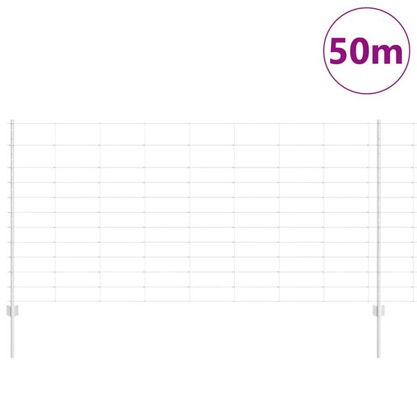 vidaXL Gir&eth;ing me&eth; p&oacute;st Silfur 1,2 x 50 m St&aacute;l