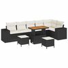 vidaXL Gar&eth;s&oacute;fa sett me&eth; p&uacute;&eth;i 9 pcs Svartur p&oacute;l&yacute;rattan