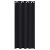 vidaXL Svartgard&iacute;nur me&eth; hringjum 2 pcs Svartur 225 x 140 cm P&oacute;l&yacute;ester