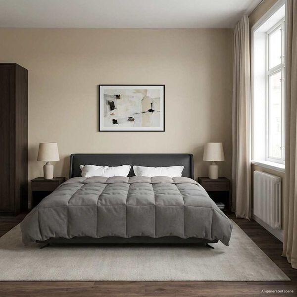 vidaXL Sumars&aelig;ng S&iacute;&eth;la&eth; Lj&oacute;sgr&aacute;r 200 x 220 cm M&iacute;kr&oacute;f&iacute;ber