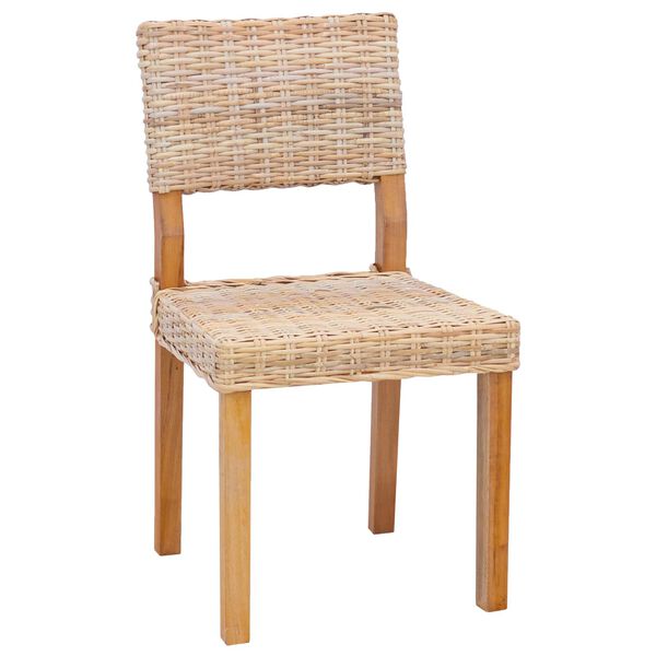 vidaXL Bor&eth;st&oacute;ll 2 pcs N&aacute;tt&uacute;rulegur 46 x 55 x 84 cm Kubu rattan