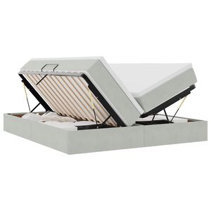 vidaXL R&uacute;m me&eth; geymslur&yacute;mi og d&yacute;nu Lj&oacute;sgr&aacute;r 180 x 200 cm Flauel