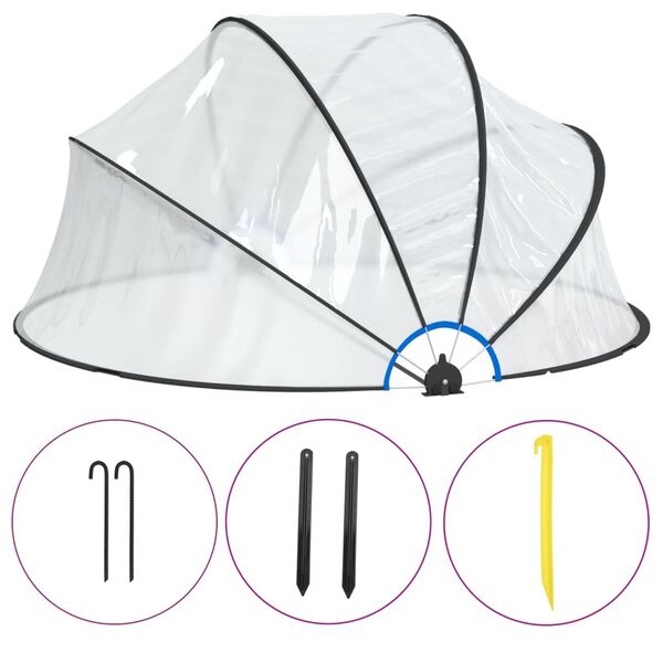 vidaXL Sundlaugarhvelfing Hringlaga 315x158 cm PVC