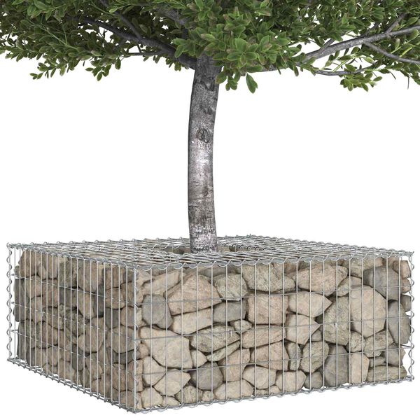 vidaXL Gabion h&aelig;kka&eth; r&uacute;m Silfur 100 x 100 x 40 cm Galvaniserad st&aacute;l